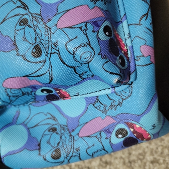 Disney Stitch Mini Backpack Bioworld Blue Handbag Purse 11"x9" Small LILO and - Picture 13 of 14